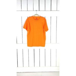 Jerzees plain solid neon orange cotton tee large
